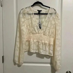 Cream Peplum Top NWT
